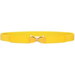 Womens Skinny Elastic Yellow Belt Stretchy Bow Belt For Women Dresses 6245